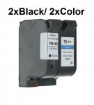 2 Druckerpatronen wiederbefüllt für HP45 und HP78 Schwarz /Color