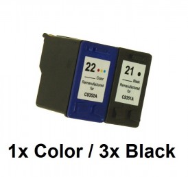 2/1 Druckerpatronen wiederbefüllt für HP 21 Black / HP22Color