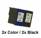 2/2 Druckerpatronen wiederbefüllt für HP 21 Black / HP22Color