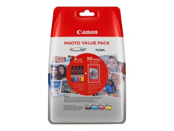 Canon CLI-551XL C/M/Y/BK Photo Value Pack - 4er-Pack - Orginal 644B006