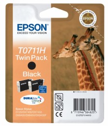 Epson T0711H - schwarz - Twin Pack - Giraffe - 2x11,1 ml - Original